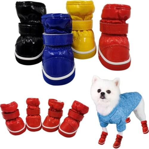 Winter Pet Dog Shoes For Small Dogs Warm Fleece Puppy Pet Shoes Waterproof Dog Snow Boots Chihuahua Yorkie Shoes Pet Products