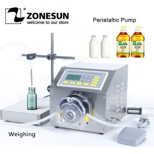 ZONESUN Digital Control Edible Olive Oil Juice Milk Coffee Liquid Peristaltic Pump Weighing Filling Machine For Drinks