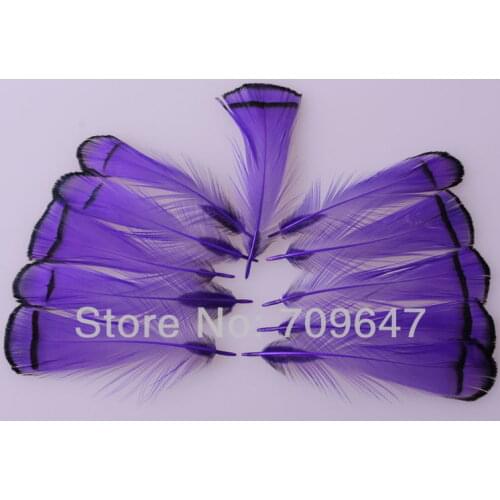 100Pcs/Lot!6-8CM Purple Colour Dyed Lady Amherst Pheasant PLUMAGE Feathers for facinators earrings hair fly tying crafts