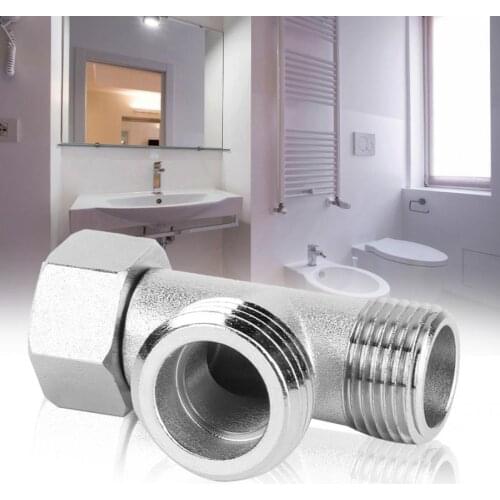 2Pcs Toilet Diverter Valve Adapter 3 Way Connector Valves Flushing valve(EU3/8) Toilet WC T-shaped joint Bathroom Accessories