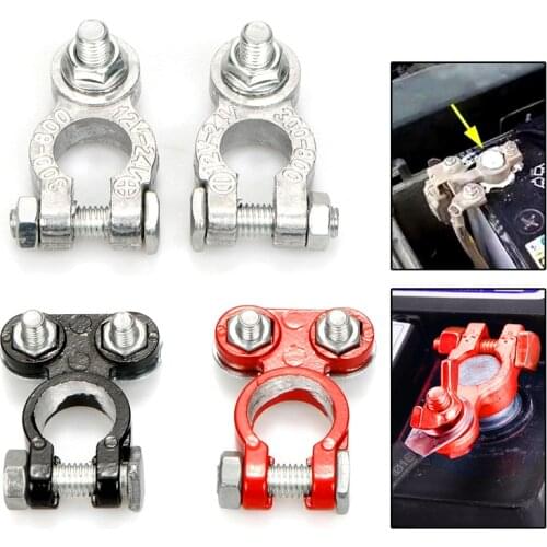 2pcs Universal Car Truck Thickened Aluminum Alloy Battery Clip Battery Connector Battery Pile Head Terminal Clamp Pile Head