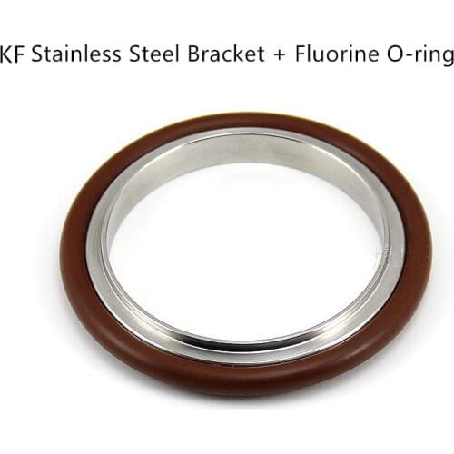5Pcs Vacuum Flange Fitting Stainless Steel 304 Center Bracket + Fluorine O-ring for KF10 KF16 KF25 KF40 KF50