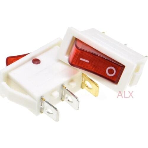 5PCS KCD3-101n 3PIN red Push Button with light rocker Switch ON/OFF power switches 16A/250V 20A/125V 3 PIN TOGGLE SWITCH