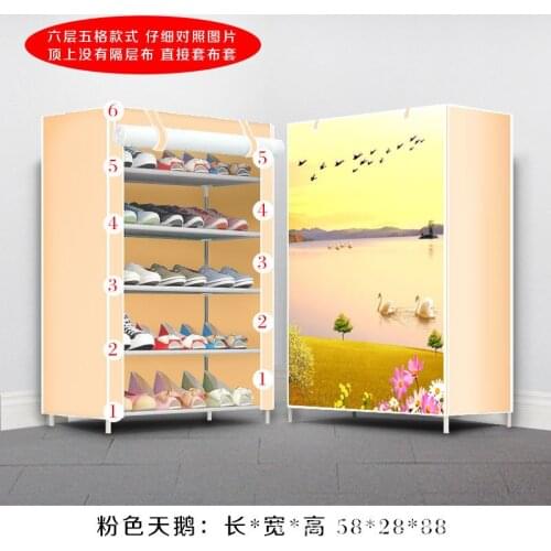 5 Layers Non-woven Shoe Rack Large Size Living Room Fabric Dustproof Cabinet Organizer Holder DIY Foldable Stand Shoes Shelf