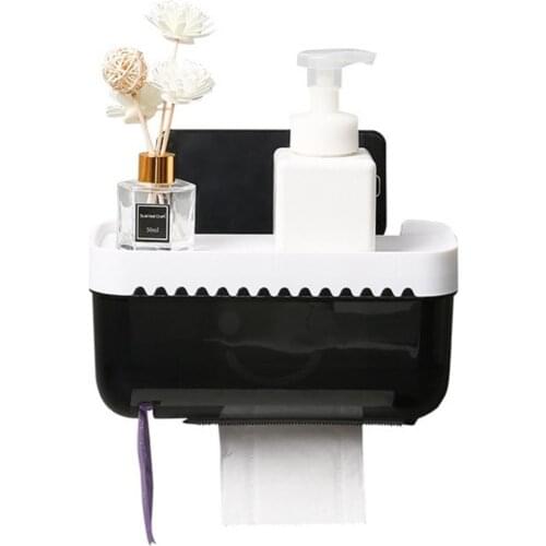60% Hot Sales!!! Plastic Wall Mounted Tissue Box Toilet Paper Holder Case Organizer Bathroom Tool