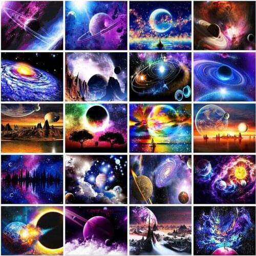 Diamond Painting Kits Full Round With AB Drill Space 5D DIY Mosaic Diamond Embroidery Landscape Home Decor Diamond Art Painting