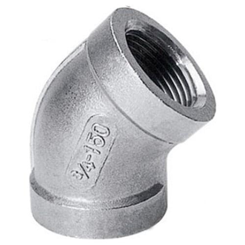 BSPT 1-1/4" DN32 Thread Female Stainless Steel SS304 45 Degree Elbow Max 150psi Pipe Elbow Fittings For Water Gas Oil