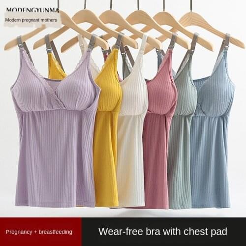 Summer Camisoles for Breastfeeding New Style Cross Comfortable Elastic Home Nursing Clothes Wear-Free Bra Nursing Clothing Modal