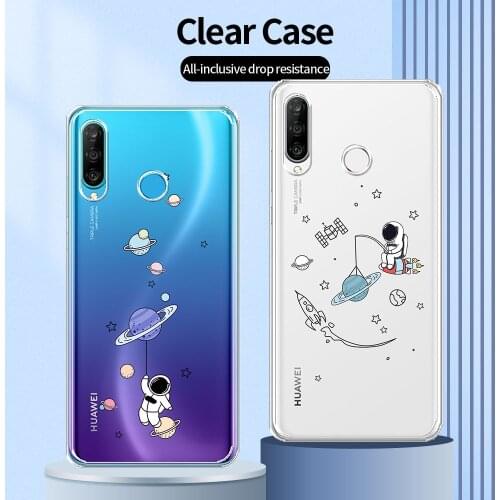 For Huawei P30 Lite Case Transparent Case For Huawei P30 Cartoon Cute Cover For Huawei P30 Pro Clear Shockproof Phone Shell Capa