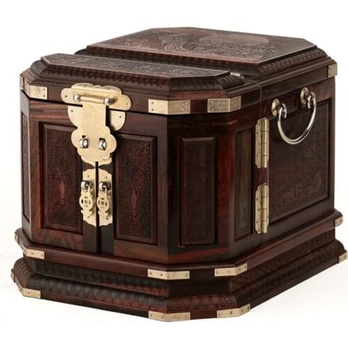 Home decor Best Price wood Rosewood rosewood wooden jewelry box jewelry box carved wood wedding oversized box mirror with lock