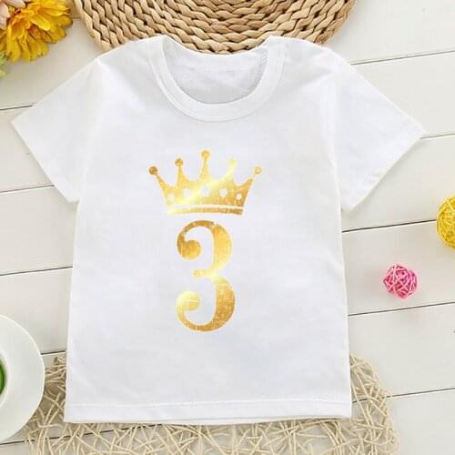 Childrens clothing t-shirt1 to 7 years old birthday party clothing cute kids birthday clothing summer t-shirts for boys/girls