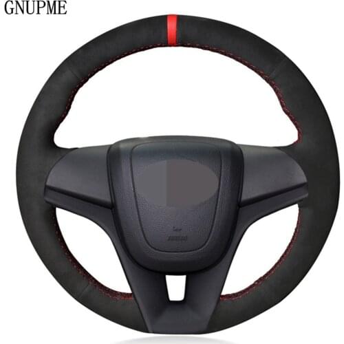 DIY Hand-Stitched Black Suede Car Steering Wheel Cover For Chevrolet Cruze 2009-2014 Aveo 2011-2014 Orlando 2010-2015