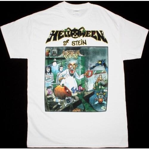HELLOWEEN DR.STEIN WHITE T SHIRT GAMMA RAY MASTERPLAN IRON SAVIOUR RAGE Long Sleeve Hoddies unisex hoddie short sleeve Tee Shirt