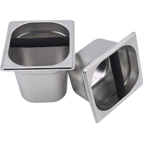 Stainless Steel Espresso Knock Box Coffee Grounds Slag Bucket Coffee Machine Dump Bin Container for Barista Portafilter Tools