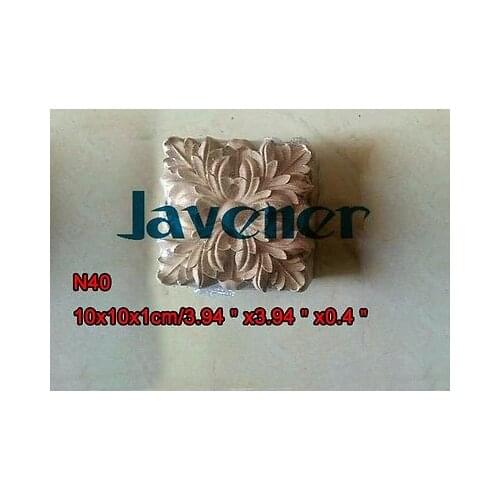 N40 -10x10x1cm Wood Carved Long Square Applique Flower Frame Door Decal Working carpenter