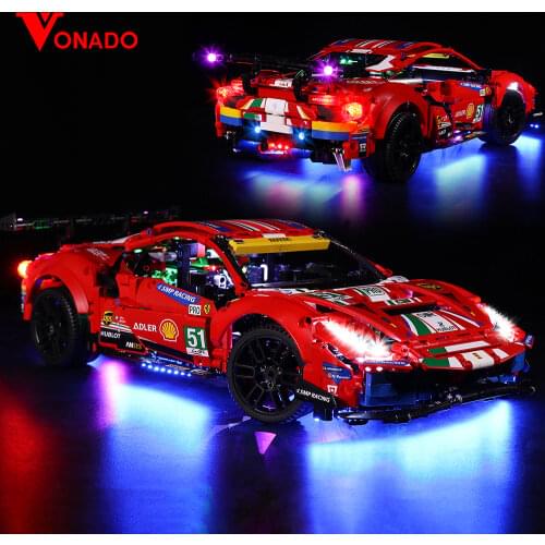 LED lighting set for 42125 Ferrari 488 GTE “AF Corse #51” (Only LED Light, No Block Kit)