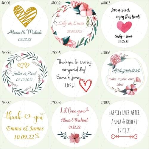 100pcs Wedding Favor Stickers Customized Invitation Envelope Seals Adhesive Party Gift Sweet Box Labels,Custom your own stickers