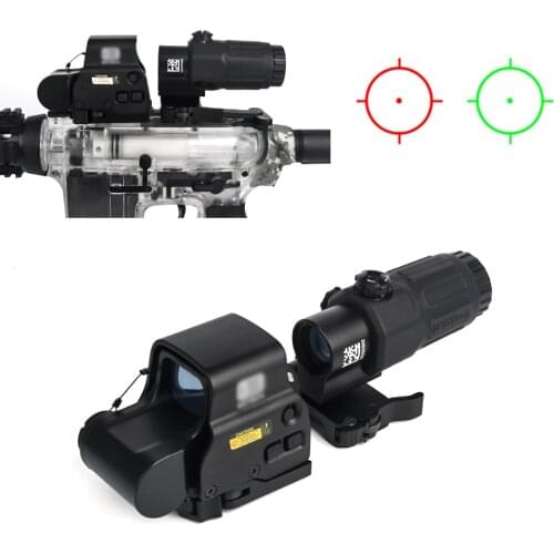 Outdoor Hunting Sight G33 3X Magnifier 558 Red Green DOT SET Airsoft with Switch to Side Quick Detachable QD Mount