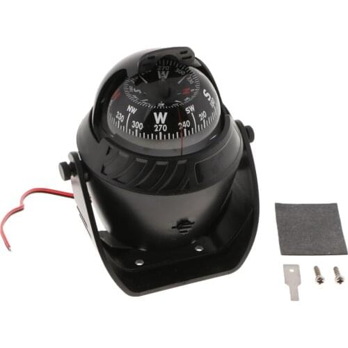 Car Dashboard Mount Navigation Compass W/ Declination Adjustment