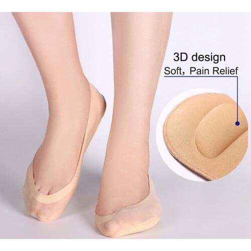 1 Pair New Fashion Women Summer Cotton Casual Short Boat Socks 3D Solid Cute Invisible Liner No Show Peds Anti Skid Ice Socks