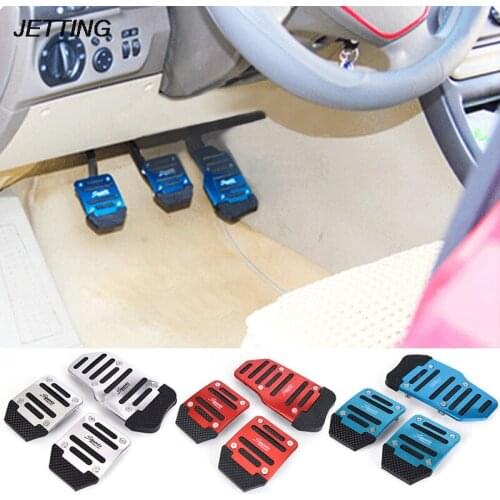 New 3pcs Aluminium Alloy Foot Treadle Cover Pad Car Auto Vehicle Non-slip Pedal Blue Car Accessories