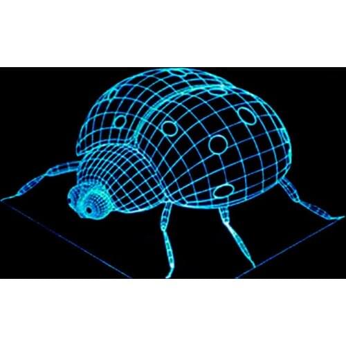 New Beetle 3d Nightlight 7 Colorful Touch Remote Led Visual Gift Lamp Powerbank Luminaria De Mesa Led Night Light