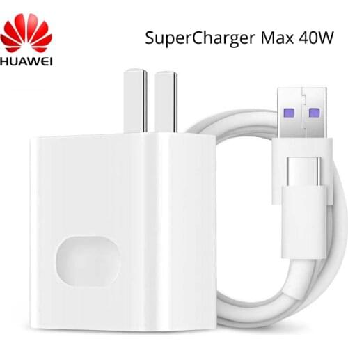 Original Huawei Supercharge Fast Charger Max 40W 10V/4A 5V/4A With 5A Cable For Huawei P30 P40 Nova 5 Pro Mate 30 20 Pro Magic 2