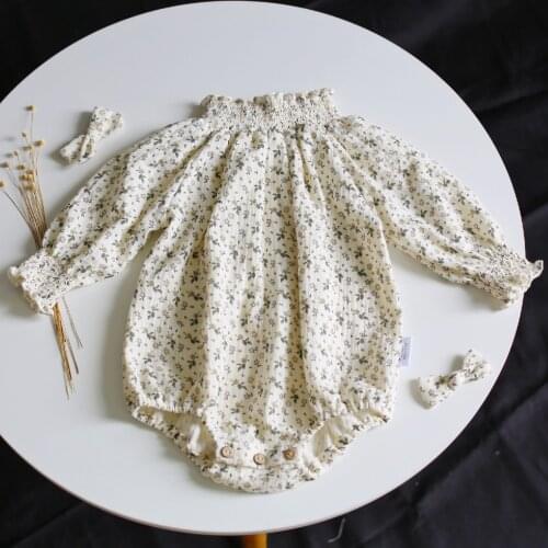 Autumn floral romper newborn baby girls long sleeve jumpsuit cotton infant kids bodysuit floral printing toddler dressy children