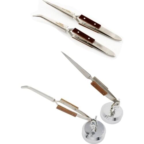 Jewelry Welding Tweezers Curved Straight Soldering Tweezer Selflock Selflock Welding Tweezer Cross Locking gem pick