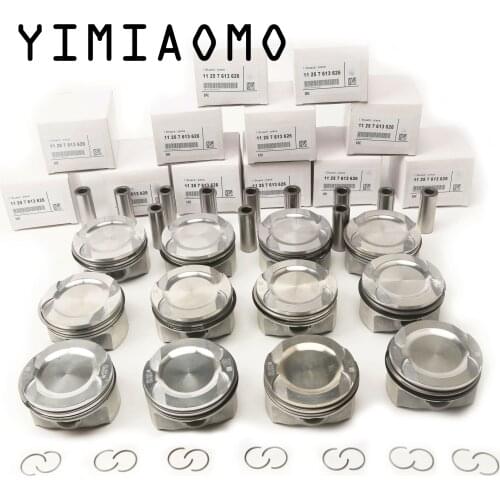 Piston Assembly 12x Pistons&Rings Set STD For BMW Rolls Royce Ghost RR4 Wraith RR5 N74B66A 6.6T V12 11257613626 11 25 7 613 626