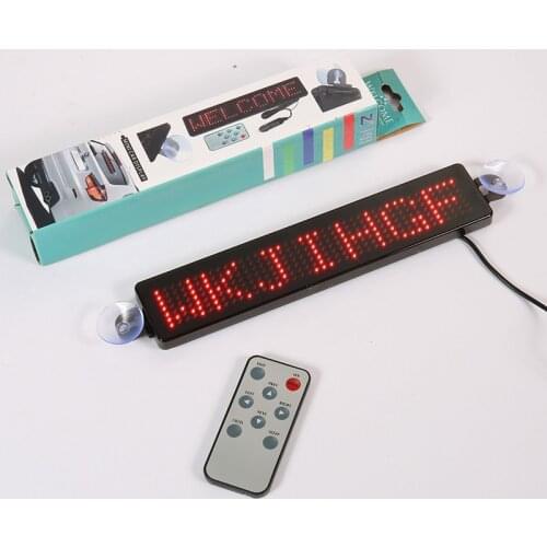 Programmable car LED display sign remote control 7*41 pixels scrolling message vehicle LED sign 23CM cable 12V LED car screen