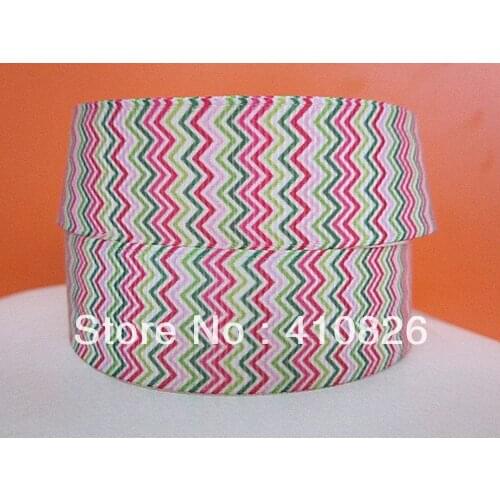 Q&N ribbon wholesale/OEM 7/8inch 22mm red green pink chevron printed grosgrain ribbon 50yds/roll free shipping