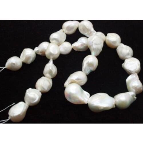 Rare 12-15MM WHITE SOUTH SEA BAROQUE KESHI AKOYA PEARL LOOSE BEADS wholesale Fine Fashion women good Bead Length High-quality
