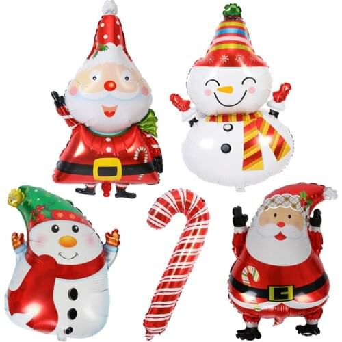 Christmas Balloons Christmas Snowman Santa Claus Modeling Balloons Festive Hydrogen Balloons Christmas Party Decoration Balloons