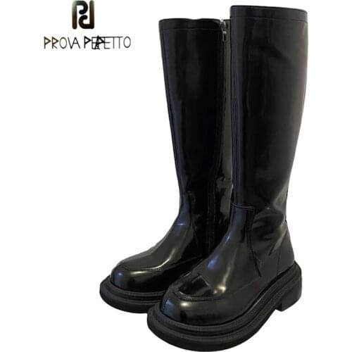 Knight Boots Women But Knee Boots 2020 New Round Toe Thick Heel Thick Bottom High Boots Wild Thin Zipper Long Boots Women