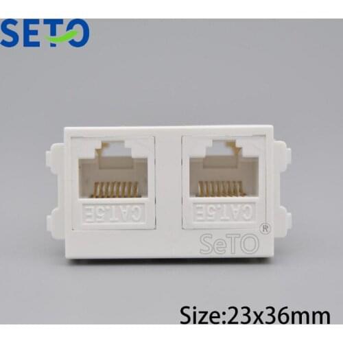 SeTo 128 Type Double RJ45 Cat5e Network Module Network Keystone For Wall Plate Socket