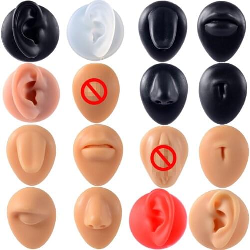 1Pc Silicone Acupuncture Human Model 1:1 Navel Nose Nipple For Jewelry Display Teaching Tool Soft Silicone Flexible Press Needle