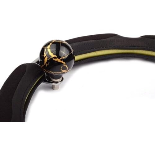 SMKJ Auto Steering Wheel Turning Ball Power Handle Safety Knob Blue Steering Spinner Resin Knob for Car Vehicle