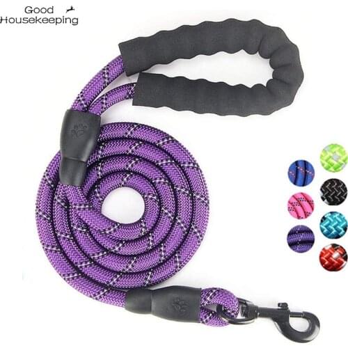 Large Dog Reflective Rope Durable Large Dog Leash Walking Big Dog Collar Strengthen Traction Harness Round Nylon Medium Dog Lead