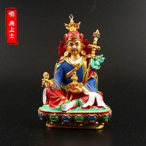 13CM TALL # GRECO-BUDDHIST HOME OFFICE TALISMAN EFFICACIOUS FAMILY PROTECTION # NEPAL, TIBET, INDIA PADMASAMBHAVA BUDDHA STATUE