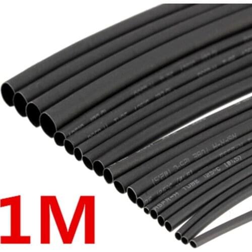 1 Meter/lot 2:1 Black 1 2 3 5 6 8 10mm Diameter Heat Shrink Heatshrink Tubing Tube Sleeving Wrap Wire Sell DIY Connector Repair