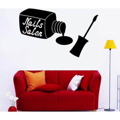 Nails Salon Wall Stickers Manicure Beauty Vinyl Modern Girls Bedroom Self-adhesive Wall Decals Fashion Home Decoration Z061