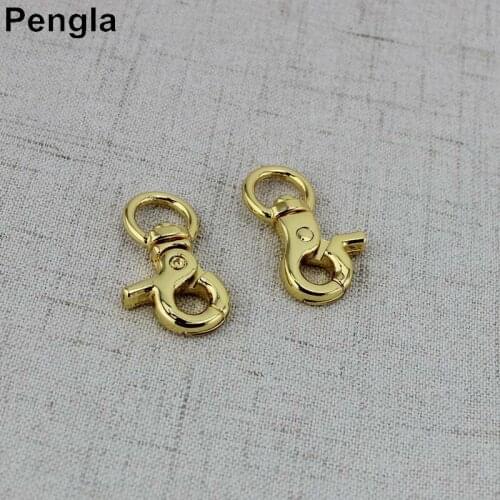 Hight quality 10mm Deep gold 4pcs 50pcs Small swivel Clasp Snap hooks thick leather purse bags handbags adjusted parts hardware