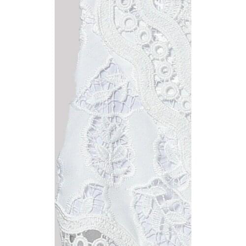 Embroidery Leaves Lace Hollow Midi Dress Women Sleeveless Sexy Ladies V-neck 2020 New Early Spring Party Holiday Dresses