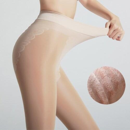 Winter Autumn Double-deck Tights Elastic High Waist Warm Pantyhose Invisible Nude Thicken Stockings Footed Seamless Tights