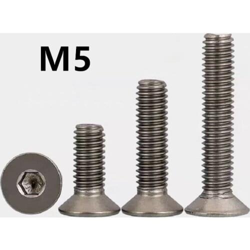 10PCS M5x8/10/12/15/16/20/25/30/45mm GB70.3 Titanium Screws TA2/GR2 Fastener Metric Titanium DIN7991 Countersunk head hex bolt