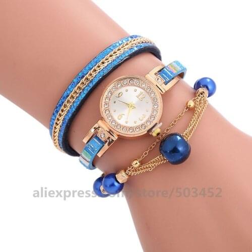 100pcs/lot 920625 Bead Pendant Nontre Femme Wholesale Clock Chain Reloj Mujer Fashion No Logo Bracelet Watches For Women