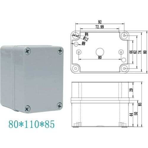 110*80*85mm ip67 Project Instrument Case Electrical Project Box ABS Outdoor Junction Box Housing