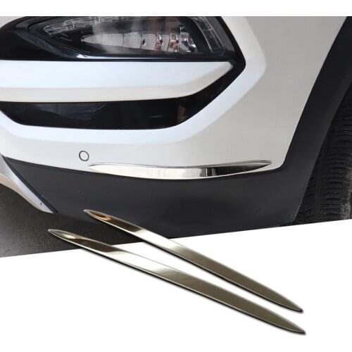 2 Pcs Stainless Steel Front Rear Corner Bumper Guard Cover Trim For Hyundai Tucson 2015 - 2019 Chrome Molding Car Interior
