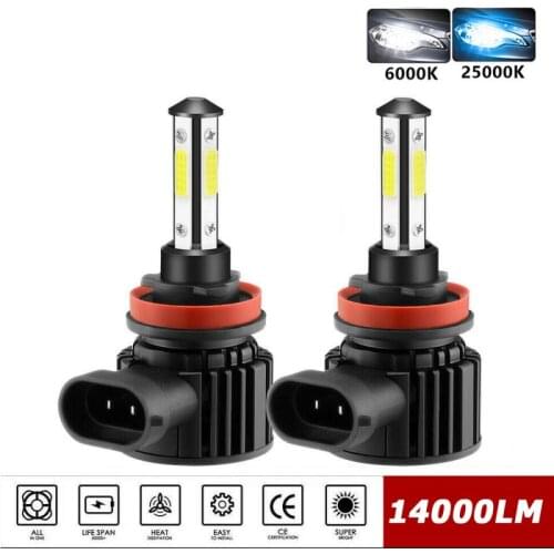2pcs 360 Degree LED 14000LM H7 H11 LED Bulb H1 H4 H8 H9 9005 HB3 9006 HB4 Auto Car Headlight 6000K Fog Light 12V H7 Led
